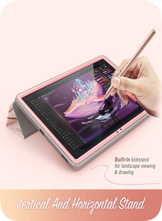 آي-بلاسون جراب i-Blason Cosmo لجهاز Samsung Galaxy Tab S7 FE 12.4" إصدار 2021 فقط، غطاء ثلاثي الطي يغطي كامل الجهاز مع واقي شاشة مدمج، غطاء ذكي واقٍ مع خاصية التشغيل/الإيقاف التلقائي وحامل قلم (رخامي) - Image 3